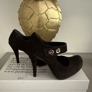 Pedro Garcia Brown Suede Heels